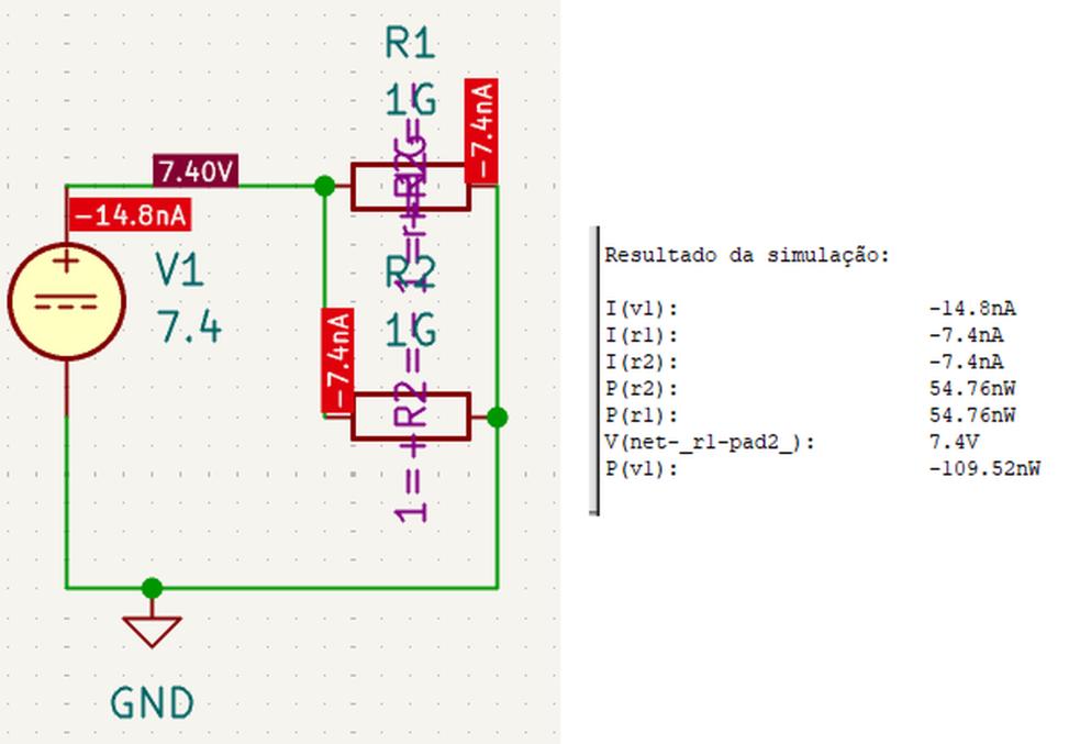 Simulação dos motores parados no KiCad