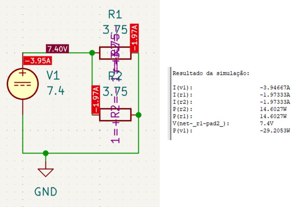 Simulação dos motores travados no KiCad