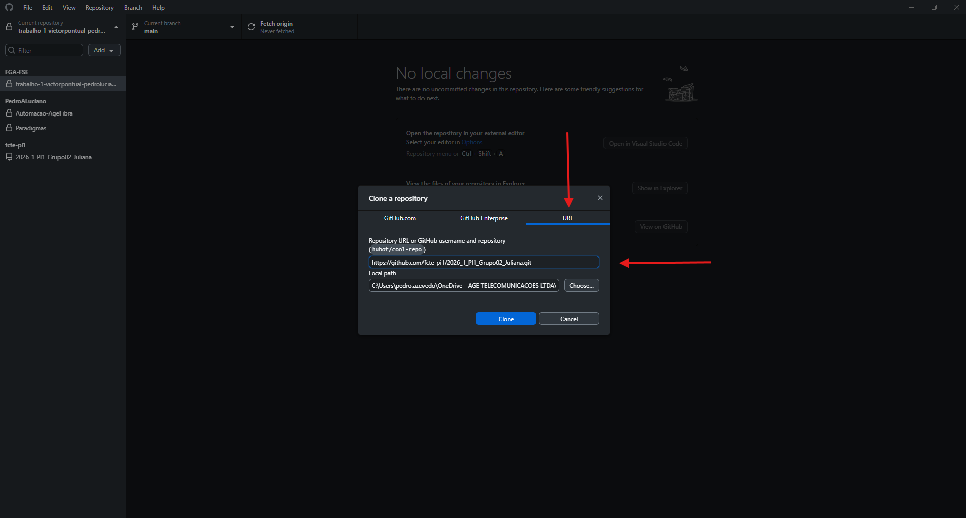 URL do GitHub