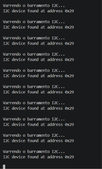 Scanner I2C encontrando o endereço 0x29