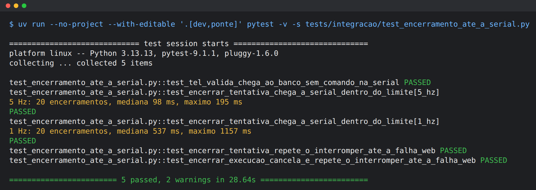 Execução do teste test_encerramento_ate_a_serial